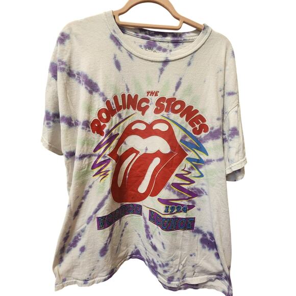 Rolling Stone LARGE Voodoo Lounge 1994 Tie Dye Graphic Tee Shirt GUC *READ Flaw - Picture 1 of 4